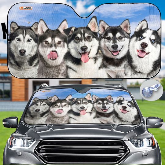 Discover Husky Car Sunshade, Dog Car Decoration, Husky Gifts, Auto Sun Shade, Gift For Dad
