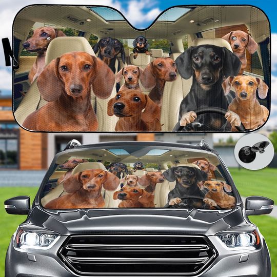 Discover Dachshund Family Auto Sunshade Gift
