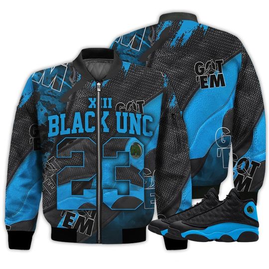 Discover Gift Number 23 Goat Shoes Unisex Sneaker Shirt Match Black University Blue 13s Bomber Jacket