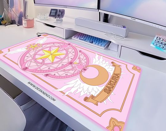 Discover Sakura Desk Mat Pink, Kawaii Mousepad Cute, cute LED RGB Mouse Pads