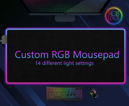 Discover Custom RGB Mousepad - Personalized LED Desk Mat -  Neon Edge Gaming Desk Mat Gaming LED RGB Mouse Pads