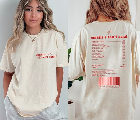 Discover Emails I Can't Send Tour 2023 Shirt 03, Sabrina Carpenter Tshirt