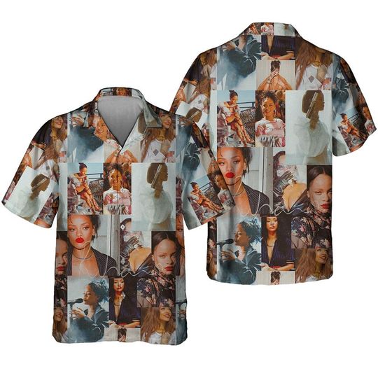 Discover Rihanna 90s Vintage Collage Art hawaiian shirt
