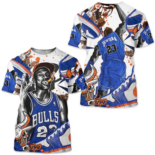 Discover Bull 23 Jordan Unisex Sneaker Shirt Match Mid Knicks 1s Tee