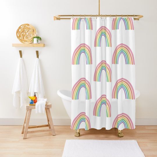 Discover Rainbow, Colorful Rainbow  Shower Curtain