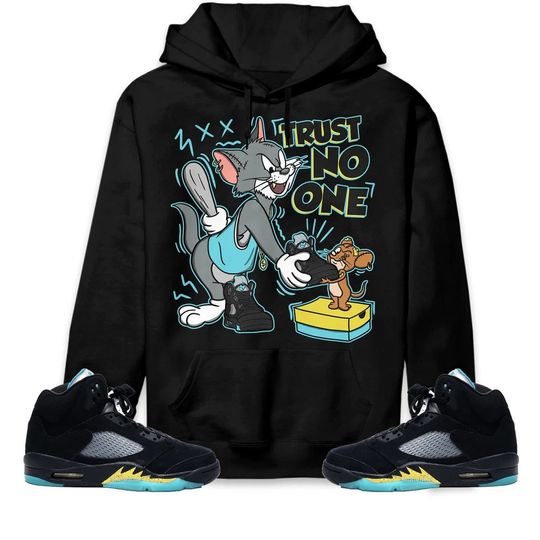 Discover Jordan 5 Aqua Unisex Hoodie, Trust No One Cat And Mouse, Shirt To Match Sneaker