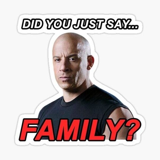 Discover Fast and Furious Vin Diesel Family Sticker