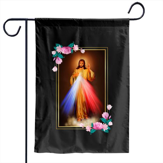 Discover Divine Mercy Jesus Christ, Sacred Heart of Jesus Garden Flags