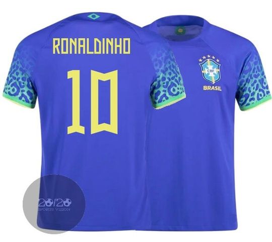 Discover Brazil Away Ronaldinho #10 Soccer 3D T-shirt