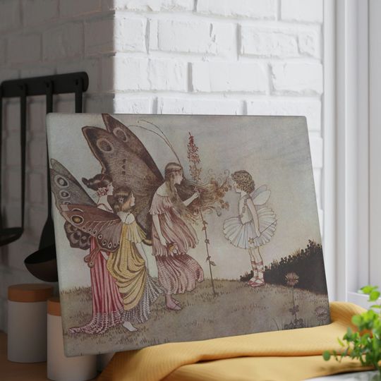 Discover Glass Cutting Board, Fairy Dream Kitchen Accessories, Light Academia Glass Chopping Board