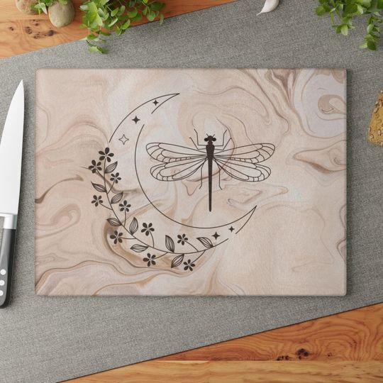 Discover Dragonfly Marbled Background Glass Cutting Board - Chopping Board