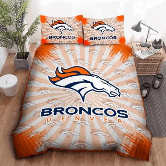 Discover Broncos Football Bedding Set- Sport Football Sheet Set - Sports Team Gift