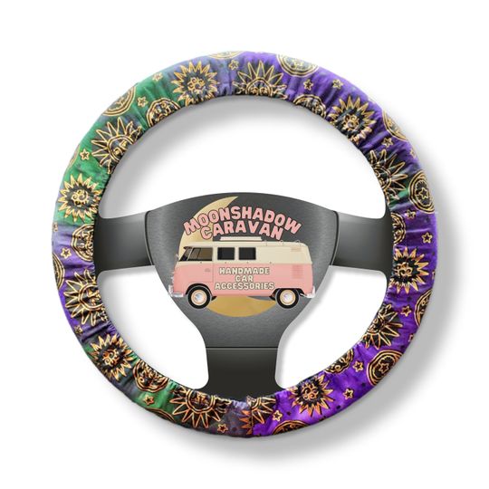 Discover Celestial Sun & Moon Steering Wheel Cover