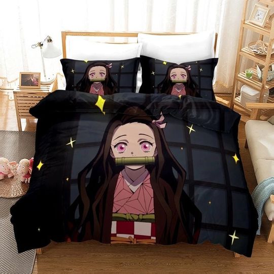 Discover D.emon S.layer  Duvet, N.ezuko Kamado Bedding Set