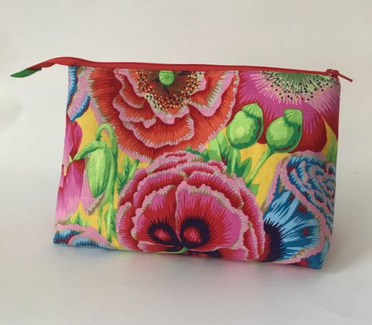 Discover Colorful KAFFE FASSETT multicolored flowers cotton fabric Cosmetic Bag