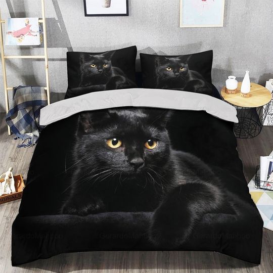 Discover Funny Black Cat Bedding Set