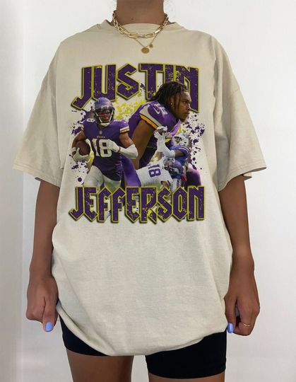 Discover Justin Jefferson Shirt, Jefferson 18 Tee, Vintage Minnesota Football Shirt