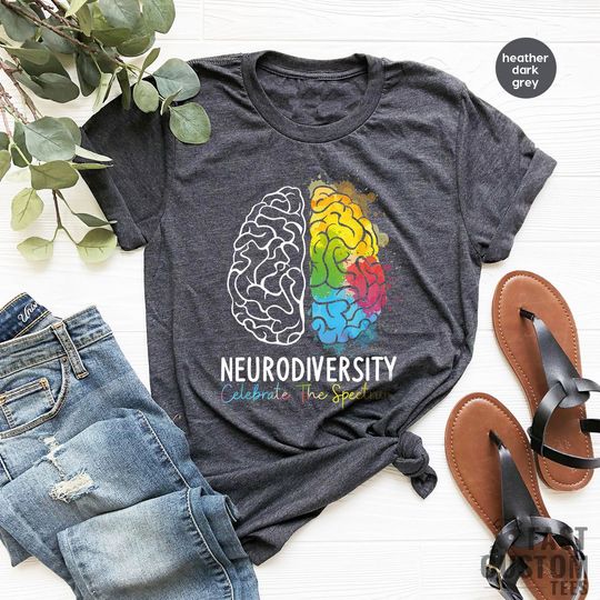 Discover Embrace Neurodiversity Celebrate the Spectrum Brain Autism T-Shirt, Neurodiversity T-shirt