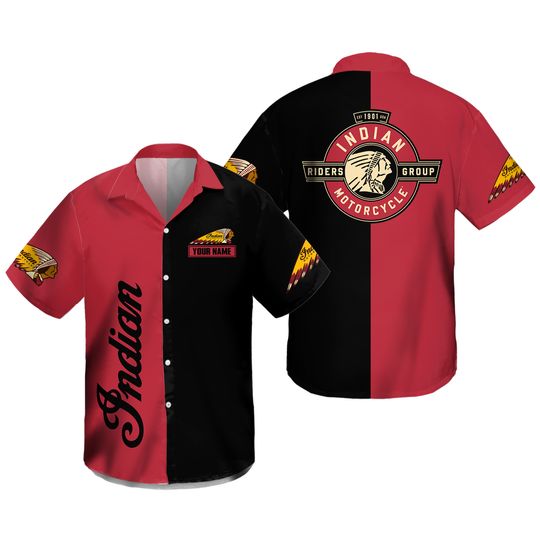 Discover Motorcycle Button Shirt, Indian Button Shirt, Motorcycle Hawaiian Shirt