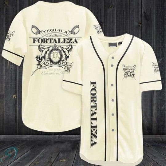 Discover Beige Tequila Fortaleza Baseball Jersey - Fun Alcohol-Themed Shirt