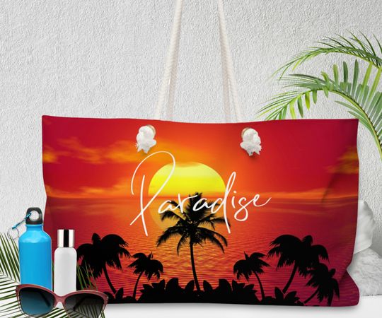 Discover Paradise Beach or Weekender Tote Bag - Durable and Spacious Beach