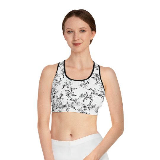 Discover Tree Print Pattern Sports Bra