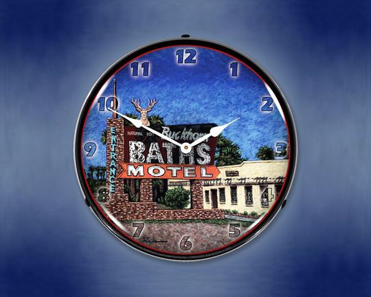 Discover Buckhorn Bath Hotel  | Lighted Backlit  Clock | LED Wall Clock