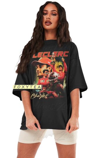 Discover Charles Leclerc Shirt Driver Racing Championship Formula Racing Tshirt Monaco Vintage