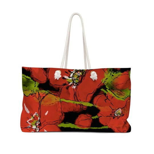 Discover Red Poppies Weekender Bag/Poppies/Red Poppies/Red Flowers/Shopping Bag