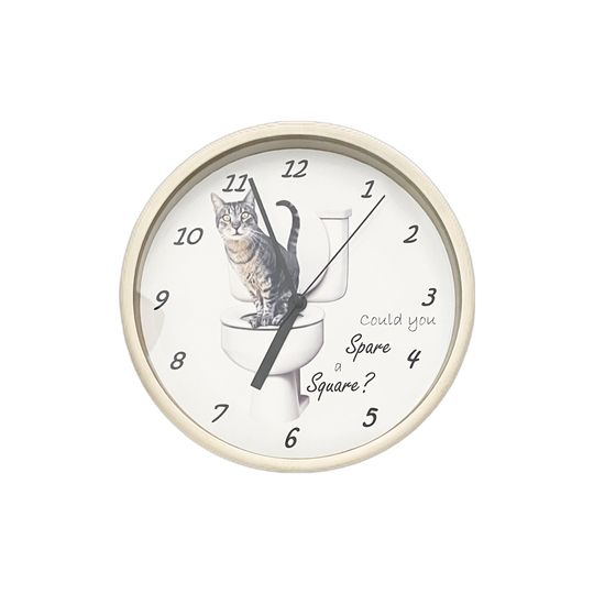 Discover Bathroom Cat Humor Wall Clock