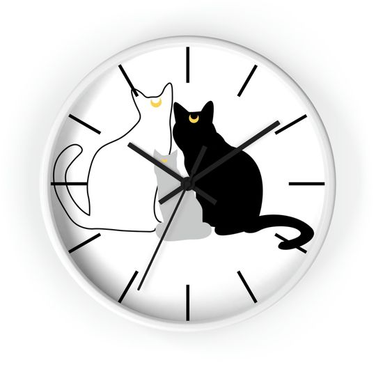 Discover Sailor Moon Luna Wall clock, Luna cat Family clock, sailor moon clock decor