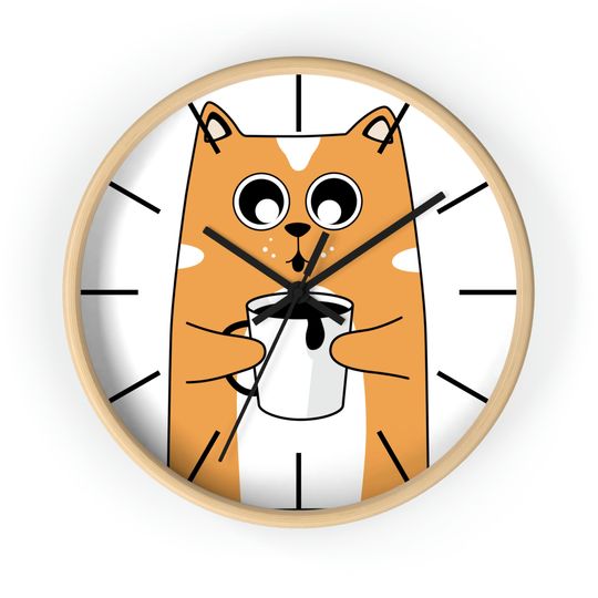 Discover Coffee Cat, Wall clock