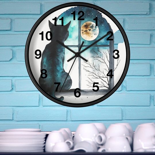 Discover Black Cat Wall clock