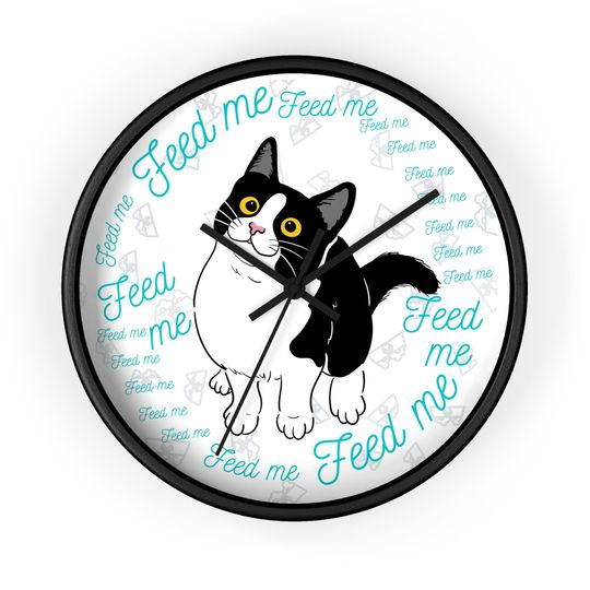 Discover Funny Cat Wall Clock, Funny Cat Lover Gift,  Round Cat Clock
