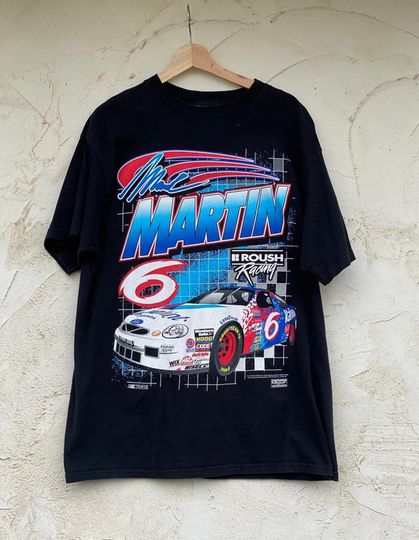 Discover 1990s Mark Martin All Over Print Racing Graphic T-Shirt