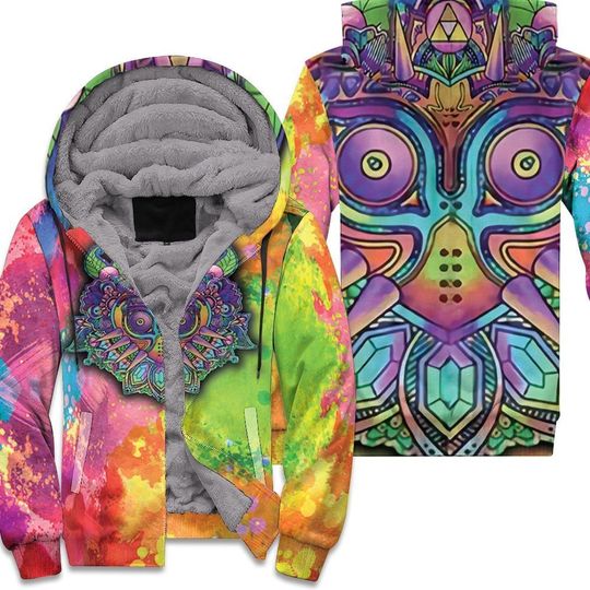 Discover Majora Antagonist Legend Of Zelda Abstract 3D Fleece Zip Hoodies