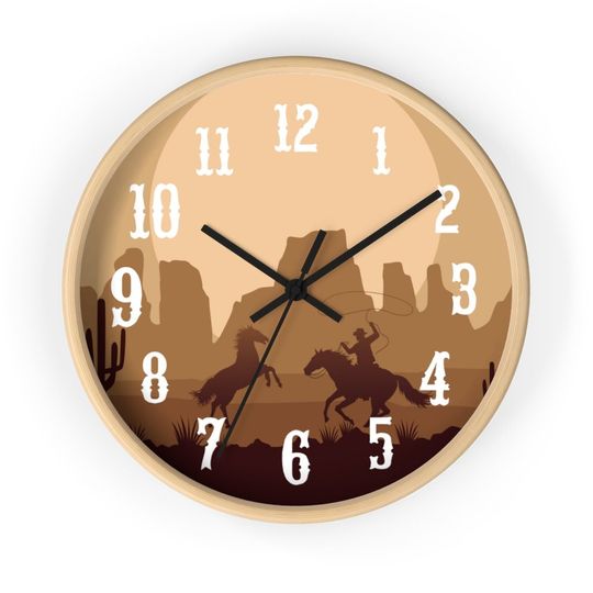Discover Western Wall clock - Office - Rustic - Wall Decor - Cowboy