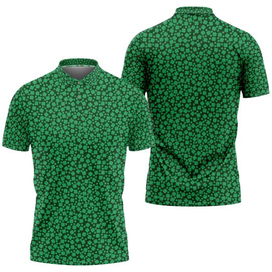 Discover Clover St Patrick's Day Shirt Green Irish Polo Golf Shirts