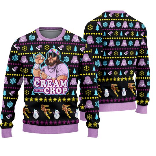 Discover The Cream of the Crop Macho Man Randy Savage Ugly Knitted Christmas 3D Sweater