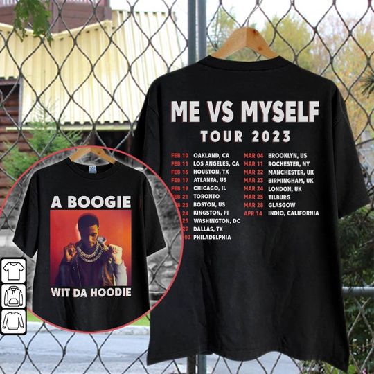 Discover A Boogie Wit Da Hoodie Me Vs Myself Tour 2023 Shirt, A Boogie Tour 2023 Double Sides T-Shirt