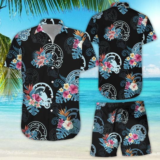 Discover Motorcycles Shirt - Motorcycles Tropical Pattern Hawaiian Shirt - Motorcycle Gifts For Dad