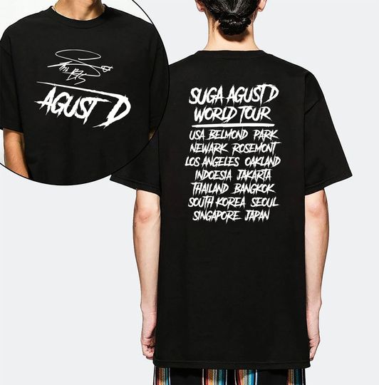 Discover Suga Shirt, Min Yoongi Shirt, Vintage Tee, Bts Shirt, Yoongi Bts, Agust D, World Tour, Kpop Gift