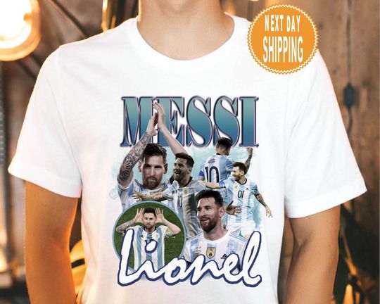 Discover Lionel Messi Vintage Shirt, World Cup 2022, Football Player, Rap Hip Hop 90 T-Shirt