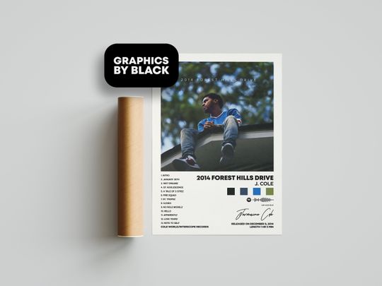 Discover J. Cole - 2014 Forest Hills Drive -   - Home Decor - Wall Art - Tracklist poster