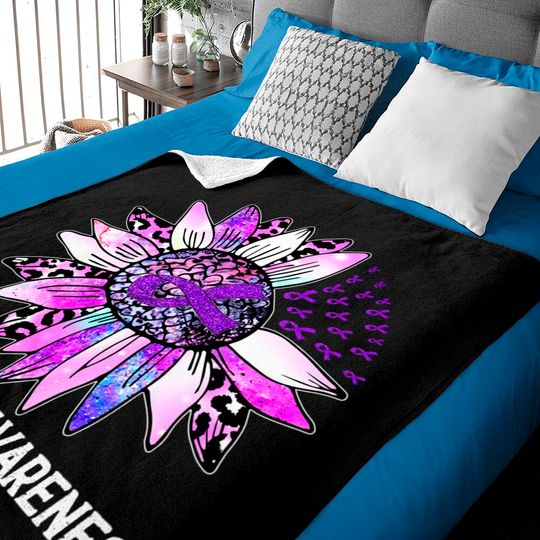 Discover Overdose Awareness Wear Purple Leopard Sunflower Baby Blankets, Overdose Ribbon