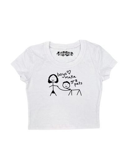 Discover Boys Make Great Pets Y2K Crop Top Baby Tee