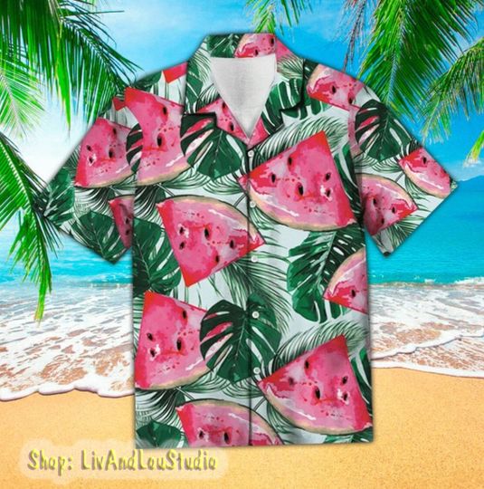 Discover Watermelon Haw Shirt/ Watermelon Fruit Shirt/ Fruit Lover Hawaiian Shirt