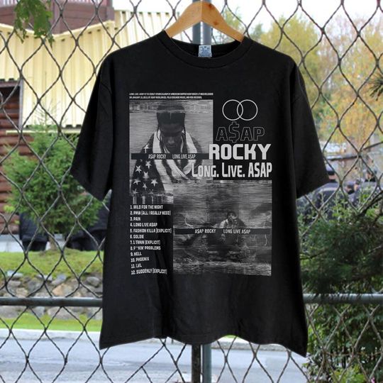 Discover Vintage Bootleg Inspired Asap Rocky Long. Live. ASAP, Graphic Unisex Album List Shirt
