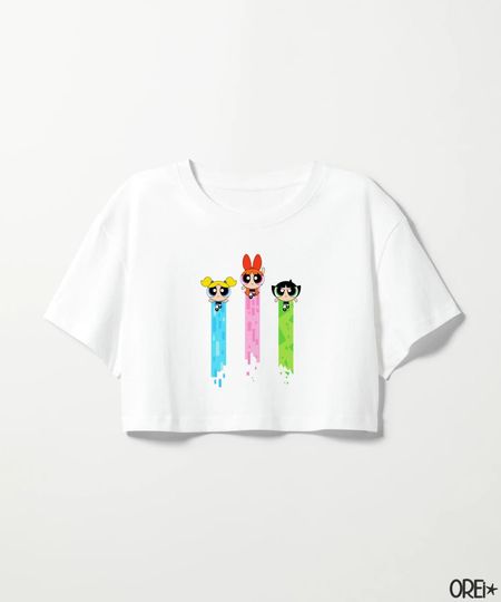 Discover Powerpuff girls crop top 90s Flowy Cropped Tees