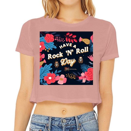 Discover Have a Rock N Roll Day Womens Flowy Cropped Tee, Womens Flowy Cropped Tee